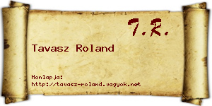 Tavasz Roland névjegykártya